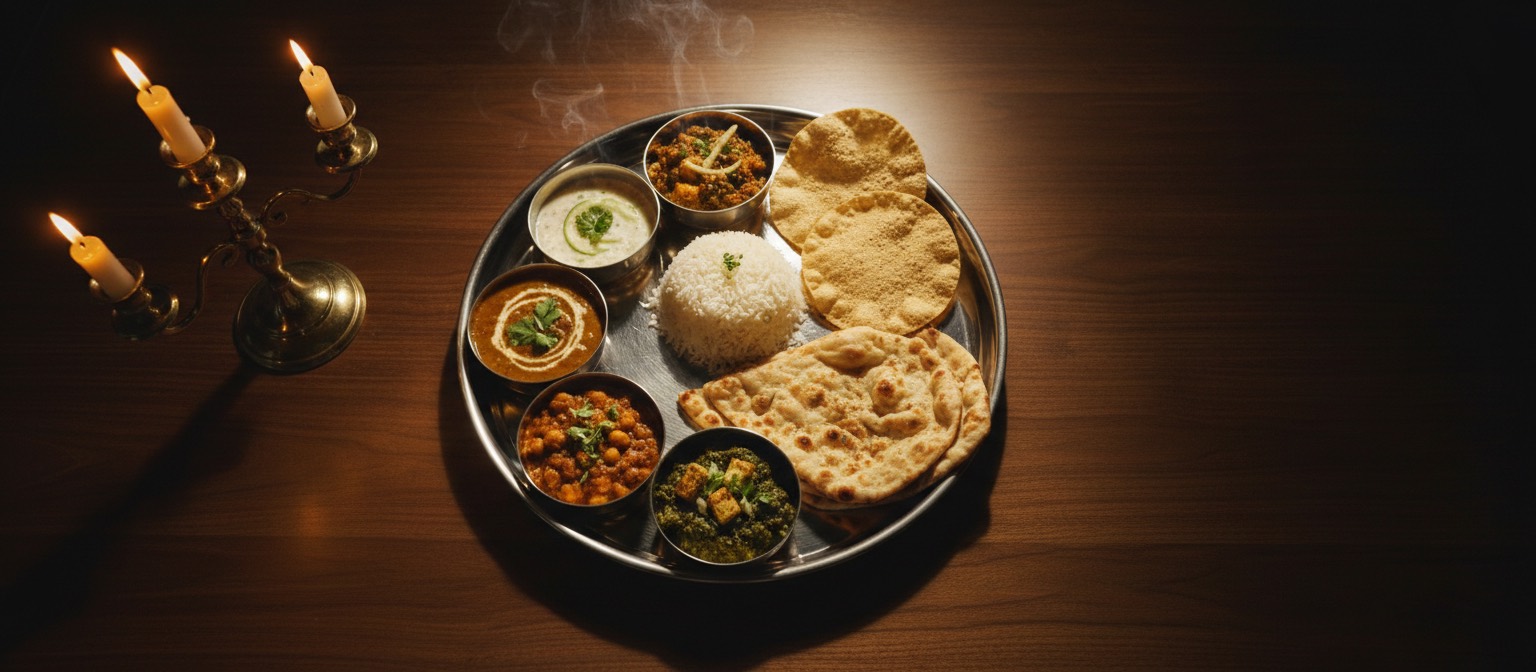 Thali punjabi complet — illustration